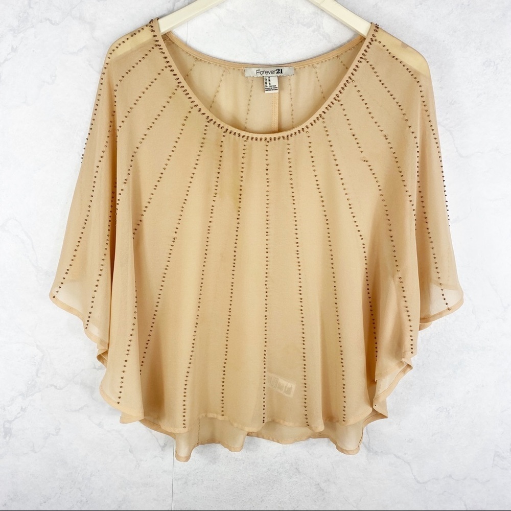 [Forever 21] Tan Beaded Blouse